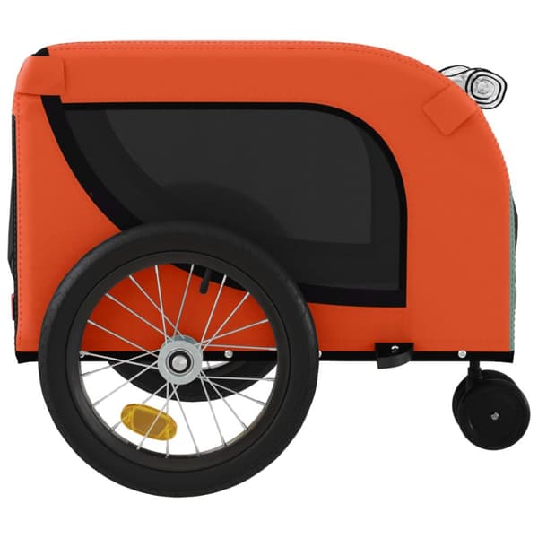 hundetrailer til cykel oxfordstof og jern orange og sort