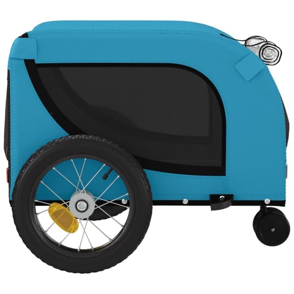 Cykelvagn för djur blå och svart oxfordtyg och järn