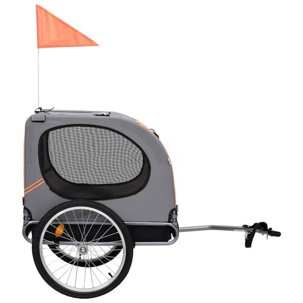 Cykelvagn för djur orange och grå