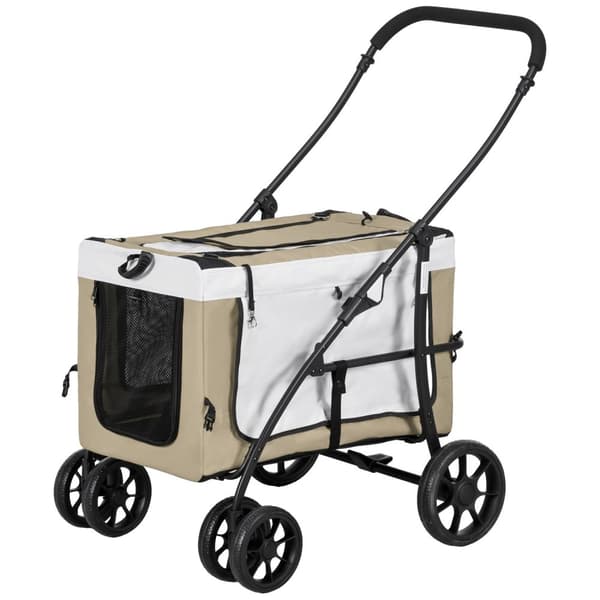 Rootz sammenfoldelig kæledyr klapvogn til hunde katte - aftagelig buggy - rejsebærer - skulderstropper - 81 x 58 x 97,5 cm