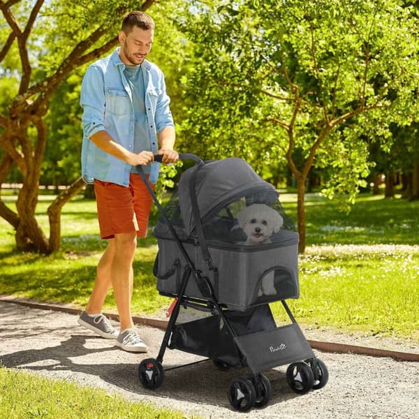 Rootz 3 -i -1 Dog klapvogn - Pet Carrier - Folding Transport - Komfortpude - 76 cm x 51 cm x 100 cm