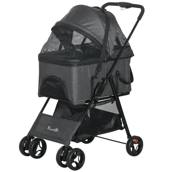 Rootz 3 -i -1 hundvagn - husdjursbärare - fällbar transport - komfortkudde - 76 cm x 51 cm x 100 cm
