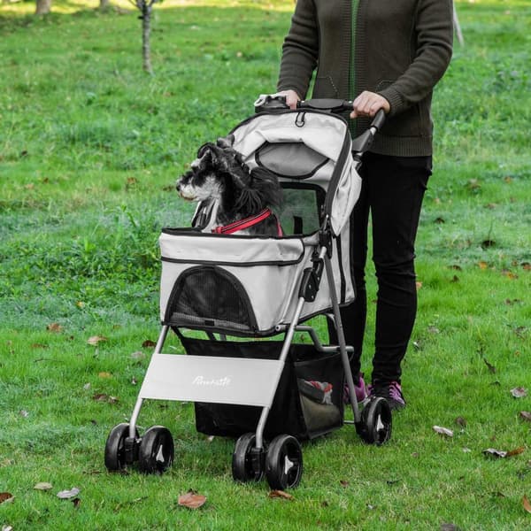 Rootz Dog Buggy klapvogn - Pet Carrier - Foldbar kæledyrstransport - Vandtæt Oxford Fabric - 75L X 46W X 94H CM