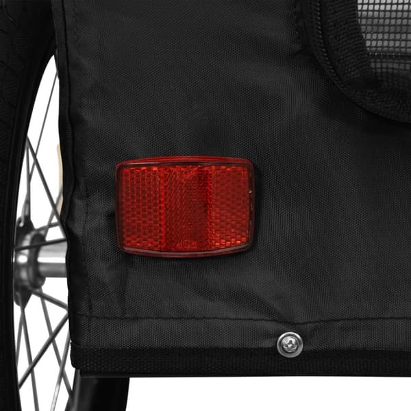 Cykelvagn för djur i svart oxfordtyg och järn