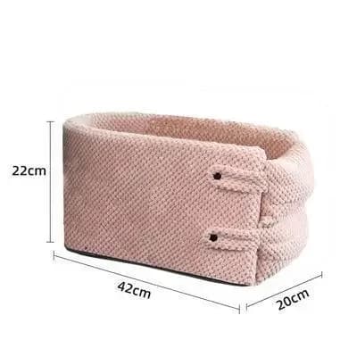 Bärbar husdjursbilstol, säker centralstyrningsdesign, kompakt storlek,42x20x22cm, rosa