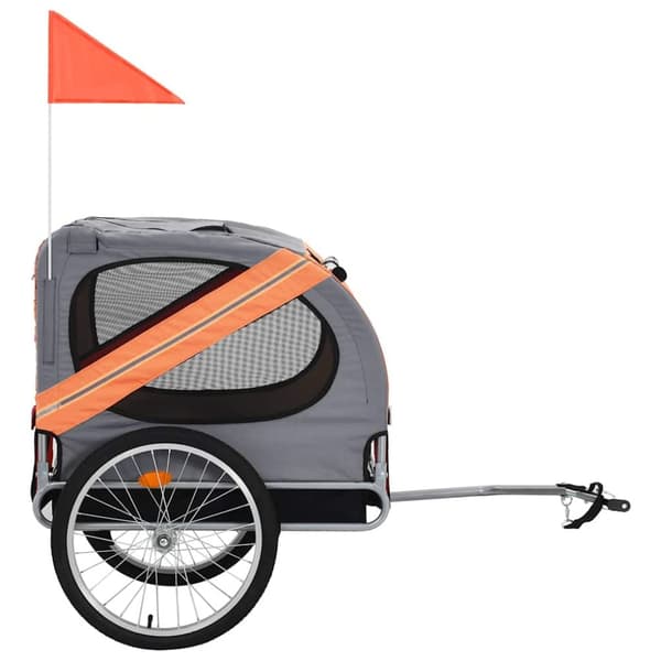 Cykelvagn för djur orange och grå