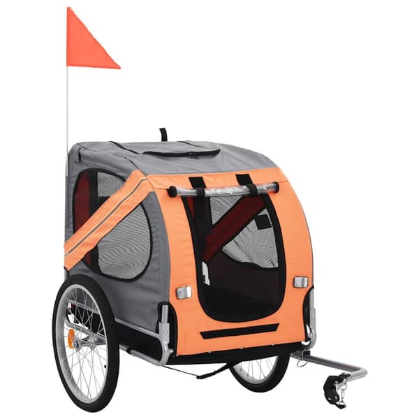 Cykelvagn för djur orange och grå
