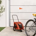 Miniatyrbild 1 av 2: Cykelvagn för djur orange och grå oxfordtyg och järn