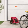 Miniatyrbild 1 av 2: Cykelvagn för djur röd oxfordtyg och järn