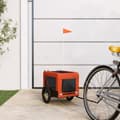 Miniatyrbild 1 av 2: Cykelvagn för djur orange och svart oxfordtyg och järn