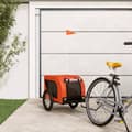 Miniatyrbild 1 av 2: Cykelvagn för djur orange och svart oxfordtyg och järn