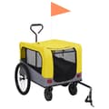 Miniatyrbild 2 av 2: Cykelvagn för husdjur och joggingvagn 2-i-1 gul och grå