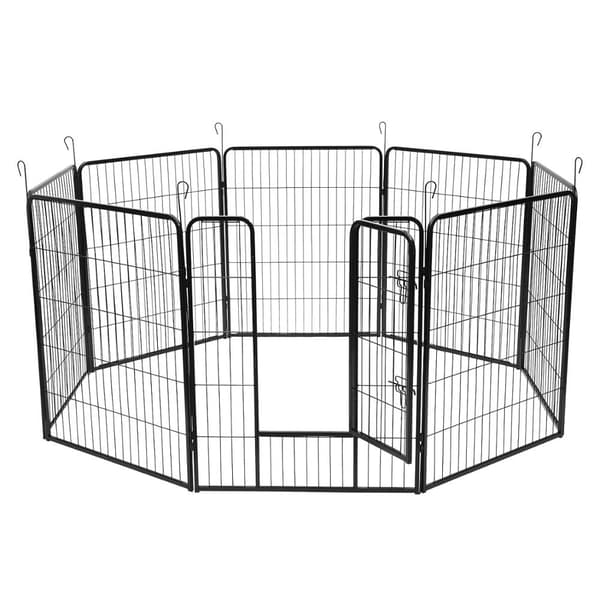 Hundegård i metal 80x80 cm 8 Dele