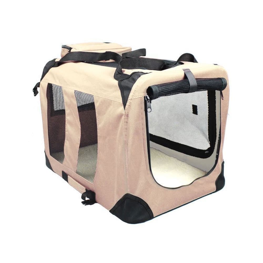 Transportbox med matta för hundar - Beige 70cm
