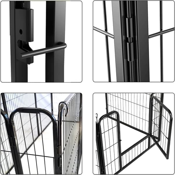 Hundehage i metall 80x80cm 8 Deler