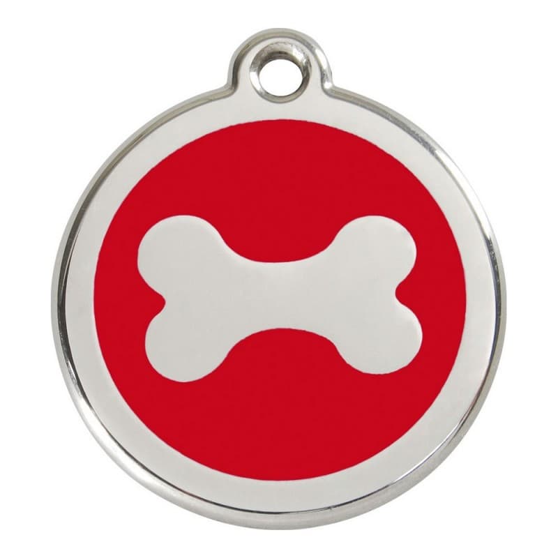 Identifikationsbricka för halsband Red Dingo Elfenben Röd Storlek M (Ø 30 mm)