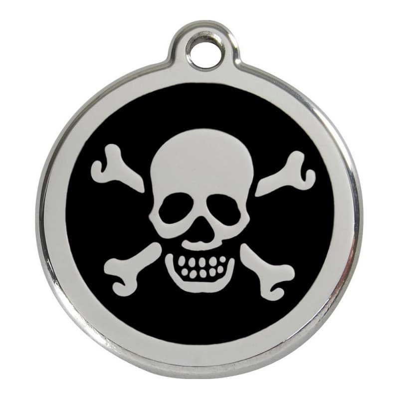 Identifikationsbricka för halsband Red Dingo Skalle Svart Storlek M (Ø 30 mm)