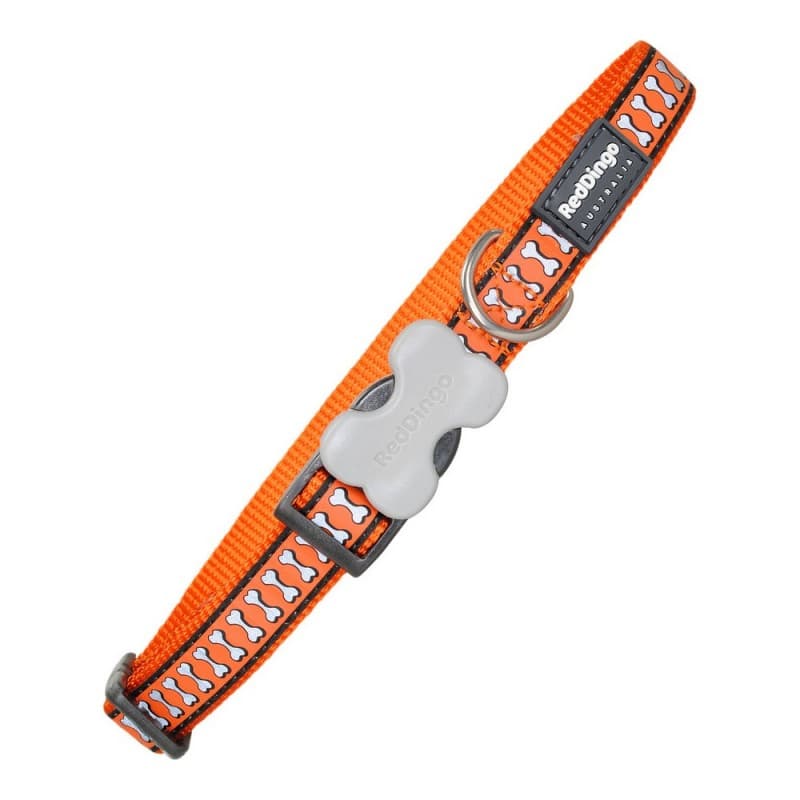 Hundhalsband Red Dingo Elfenben Reflekterande Orange (1,2 x 20-32 cm)