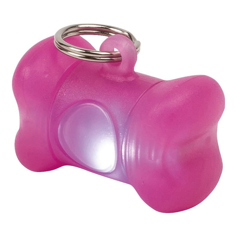 Hållare för bajspåsar United Pets Bon Ton Hund LED Ljus Rosa (3.5 x 1.8 x 2.3 cm)