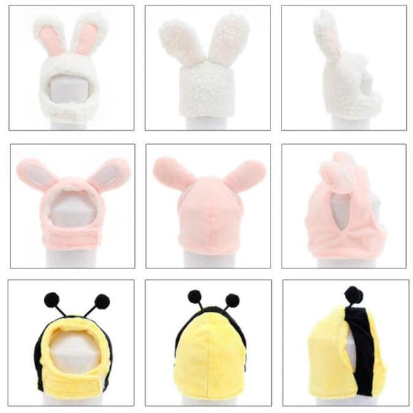 4 STK Blødt kattehovedbeklædning Kat Hunde Cross Kjole Pet Hat, Størrelse: S (Pink Rabbit)