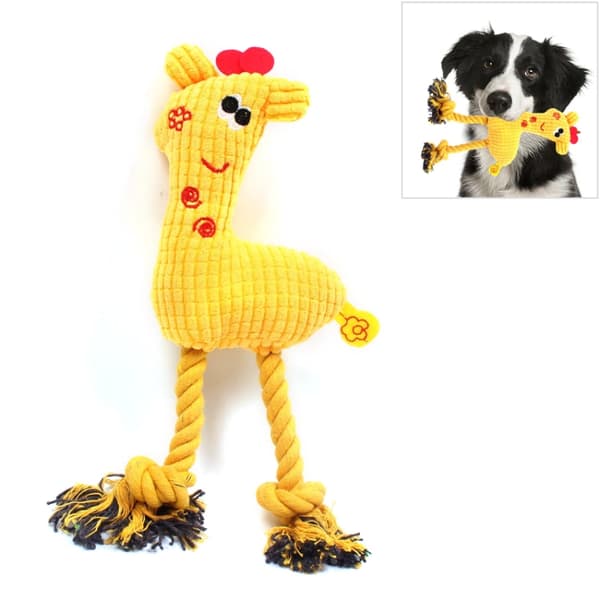Dog Pet Cotton Rope Plush Sound Toy(Yellow)