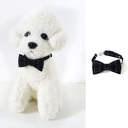 4 STK Kæledyr Sub-sløjfe Justerbar kattehundehalsbåndstilbehør, Stil: Sløjfe, Størrelse: S 17-32 cm (sort)