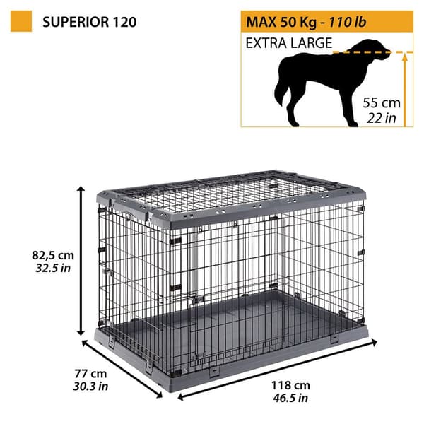 Ferplast Koirien Häkki Superior 120 Musta