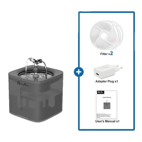 Kattvattenfontän, Automatisk dispenser, Filtrerat vatten, Blå-Kit A, Levereras med Adapter, 2L