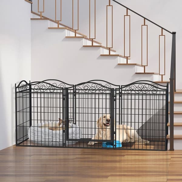 Hundegård, Heavy Duty Metal, Foldbar, Indendørs og udendørs, sort