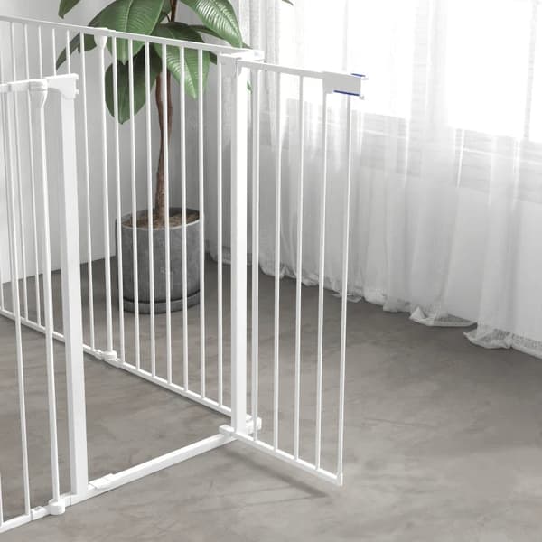 Rootz Puppy Run - Modulär design - Vikbar - Stålram - Inomhus - Vit - 90 x 123 x 102 cm