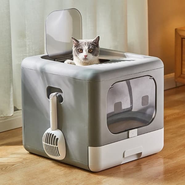 Kattekattetoilet, inkluderet skovl, foldbart design