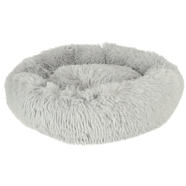 Hundeseng, plyspude, 60 cm, lysegrå