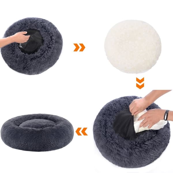 Koiran sänky - Ø 70 cm - kissan sänky - tummanharmaa