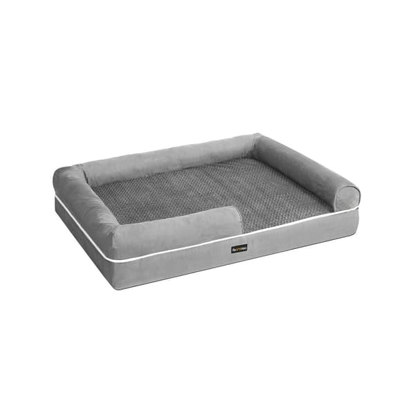 Ortopædisk hundeseng - hundeseng - med hævet kant - 106 x 80 x 25 cm - sort