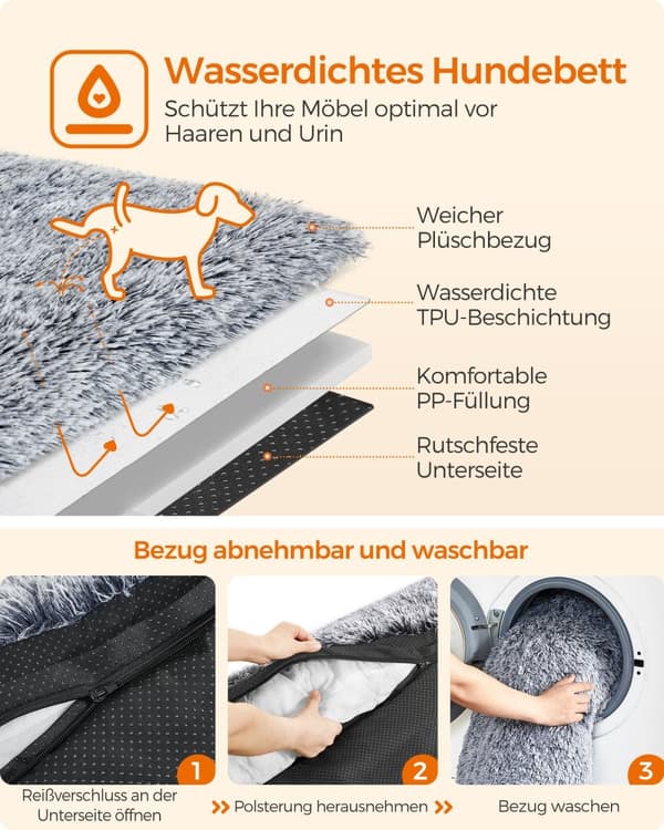 Dogkurv - plys - 122 x 95 x 18 cm - Størrelse XXL