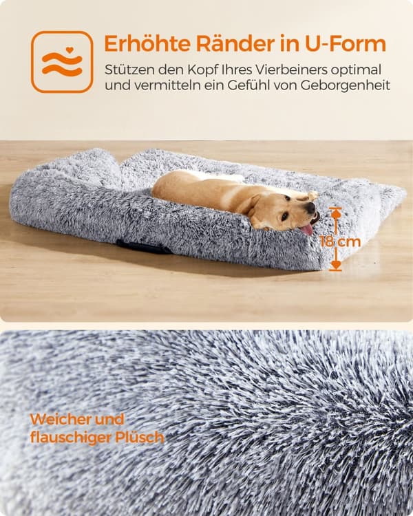 Dogkurv - plys - 122 x 95 x 18 cm - Størrelse XXL