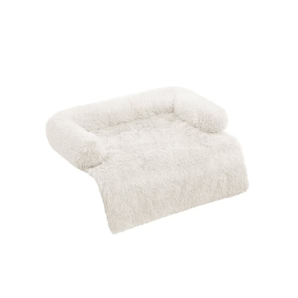 Dog Bank XL - varm och mysig - 110 × 95 × 18 cm - Wolkwit