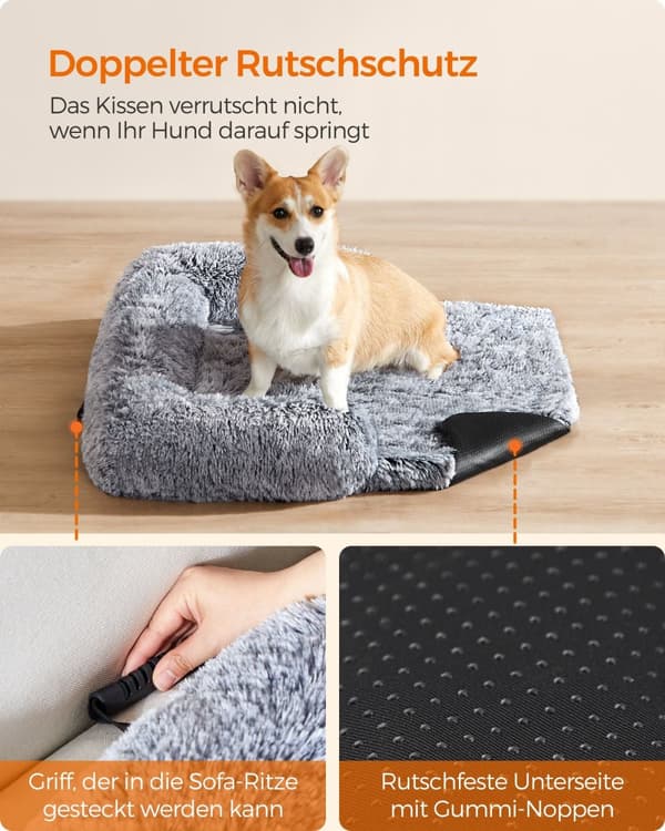 Dogkurv - plys - 95 × 85 × 16 cm - størrelse L