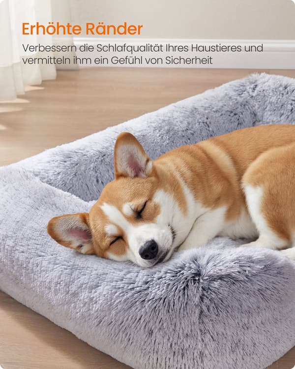 Hondenmand 91 x 68 x 18 cm met opstaande randen en afneembare hoes
