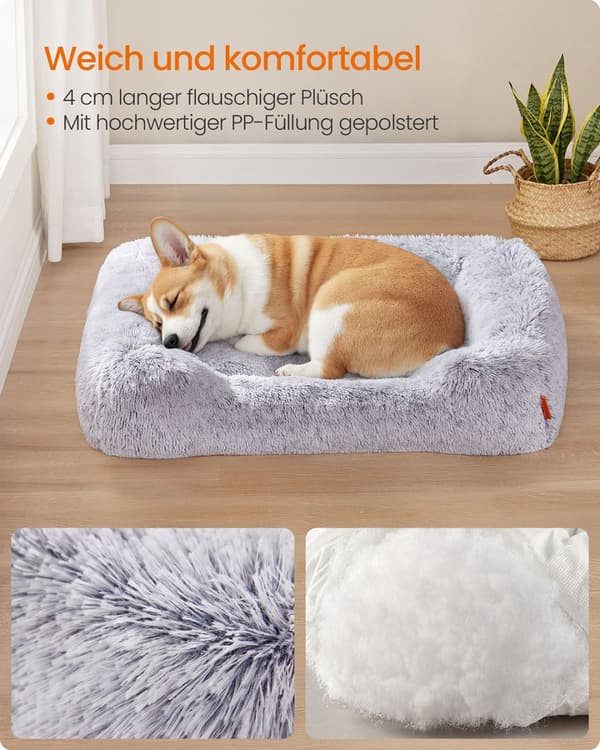 Hondenmand 91 x 68 x 18 cm met opstaande randen en afneembare hoes