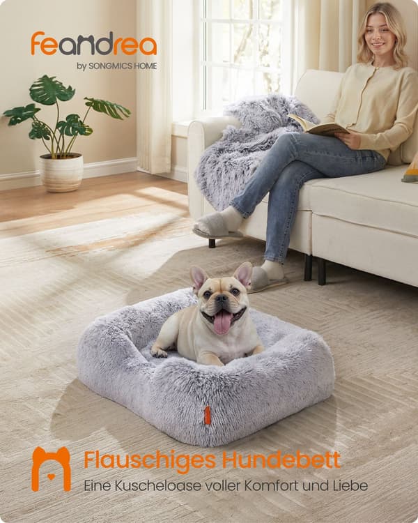 Dogkurv 71 x 55 x 18 cm med hævede kanter og aftagelig dækning