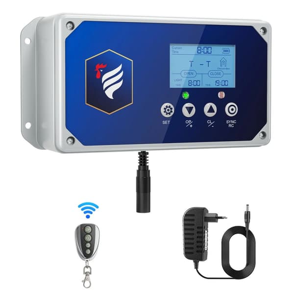Hønsehusdør Kontrolboks, Timer, Lys Sensor,EU 220V kun boks-a