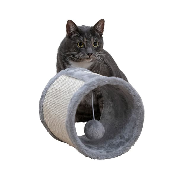 Kattelegetunnel 21x19 cm med kradsefunktion og blødt plys