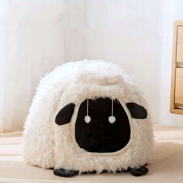 SHEEP Kattbädd, Varm, Bekväm och Mjuk Fårbädd