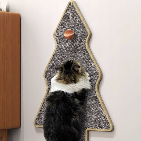 Klösmatta med boll för kattbädd, julgran, 50 cm