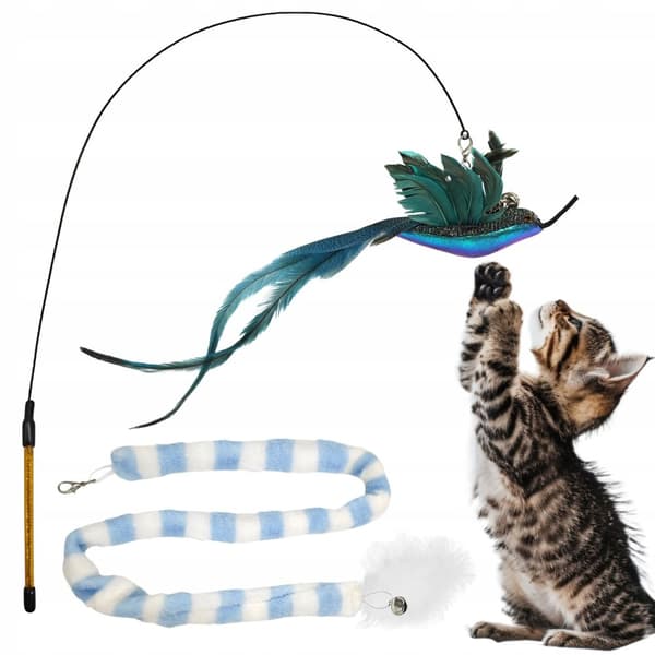 Kattfiskespö 2 utbytbara leksaker kolibri stjärtfjädrar set