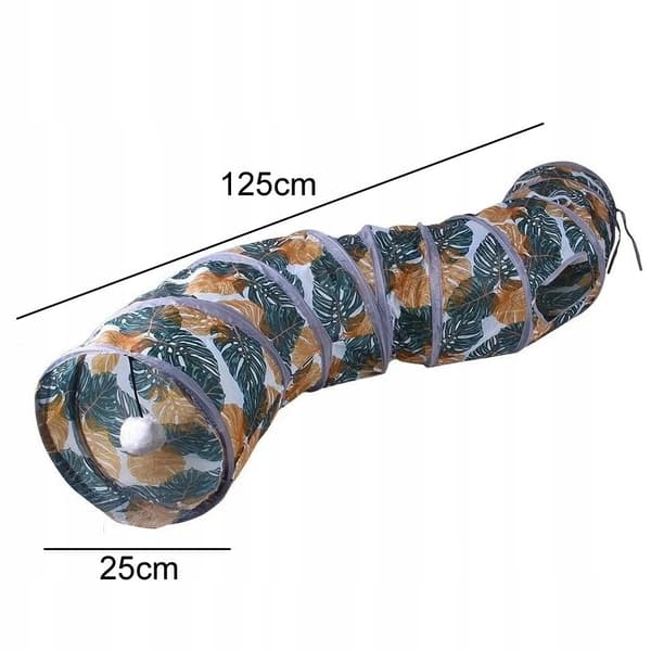LÅNG SMULTUNNEL FÖR KATTER MED BOLL, HOPPVÄNGBAR 125 cm