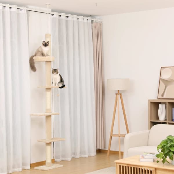 Justerbar Kattträd med 5 lager i form av en kaktus, Sisal-klöspelare,AMT0160BGAMT0160BG, som bild