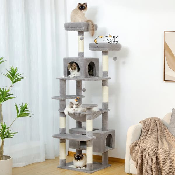 Stor Katt Träd Torn, 5+ Lager, Sisal Klöspelare, Flera Plattformar,