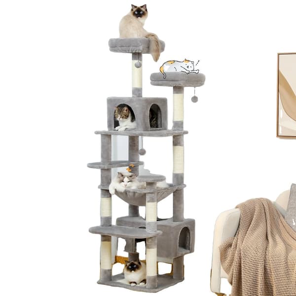 Stor Katt Träd Torn, 5+ Lager, Sisal Klöspelare, Flera Plattformar,